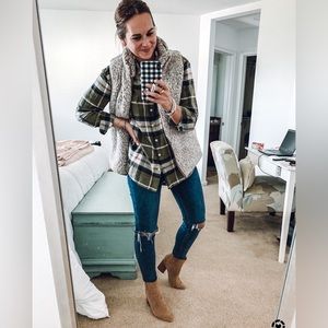 Green plaid button up